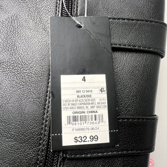 Art Class Black Mid-Calf Boots With Triple Buckle Details & Side Zipper Girls 4 - Picture 8 of 10